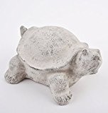 Schildkröte Deko Objekt Steinguss grau Gartendeko Figur (10x19x18cm)