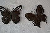 Schmetterlinge- 2 Stück dekorative Schmetterlinge in 2 verschiedenen Ausführungen iaus Metall, - stabile Ausführung, für Haus und Garten