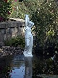 Schöne Statue Frau mit Krüge Wasserlauf aus Steinguss, frostfest