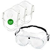 Schutz-Set bestehend aus Vollsichtbrille (auch geeignet für Brillenträger) + 3 Stück P2 Atemschutz-Masken - Mundschutz gegen Sprühnebel, Staub, Feinstaub. Persönliche ...