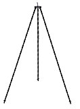 Schwarzes Dreibeingestell mit Kette für das aufhängen der Gulaschkessel und Fischtöpfe