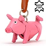Schweinchen Babe - kleiner Schweine Schlüssel-Anhänger aus Leder, eine tolle Geschenk-Idee für Frauen und Männer im Schweine-Zubehör, Ferkel, Schwein, Sau, ...