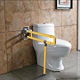 SDKIR-Barrierefrei Handlauf Handlauf für die behindertengerechte Toiletten WC-Sitz für ältere Menschen falten Handlauf für Bad einklappbare Füße, Gelb 600 mm