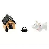SecretRain Hund&Hundezwinger Set als Geschenk Gartendeko Puppenhaus-Ausschmückung Mini-Welt Miniatur Mini-Szene