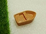 SecretRain Kleines Holzboot Puppenhaus Gartendeko Ausschmückung Miniatur DIY Fee-Verzierung