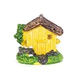 SecretRain Villa aus Harz Puppenhaus-Ausschmückung Mini-Welt Miniatur Mini-Szene DIY Fee-Verzierung Gelb und Grau