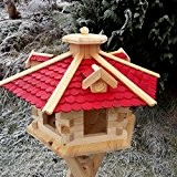 Sehr großes Vogelhaus Vogelhäuser Vogelfutterhaus Vogelhäuschen aus Holz Schreinerarbeit Gaube Rot XXL