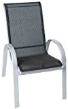 Sessel 2-er Set Amalfi in schwarz aus Alumium mit Textilgewebe