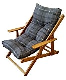 Sessel Liegestuhl Relax 3 Positionen aus Holz zusammenklappbar Kissen gefüllt H 100 cm Wohnzimmer Küche Lounge Sofa Chair Sofa '380076
