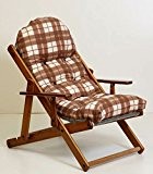 Sessel Liegestuhl Relax aus Holz klappbar Luxus Kissen Super Gepolsterte H 100 cm Wohnzimmer Küche Lounge Sofa verstellbar 3 Positionen