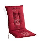 Sesselauflage Sitzpolster Gartenstuhlauflage CAB 5 | B 48 cm x L 110 cm | Rot mit Wappen | Baumwolle | ...