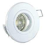 Set Einbaustrahler IP65 Optik: Weiß Bad | Dusche | Sauna | inkl. GU10 5Watt LED Leuchtmittel 3000Kelvin (warm-weiß) 360Lumen (Leuchtmittel ...