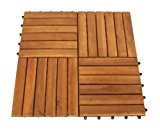 Set Holzfliesen (12 Stück) aus Akazienholz, 30x30cm