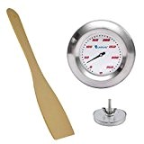 Set Thermometer für Grill / Smoker / Räucherofen / Grillwagen und Bratenwender Holz . Analog / Bimetall / Edelstahl . ...