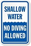 Shallow Water No Diving Allowed Zeichen, 45,7 x 30,5 cm