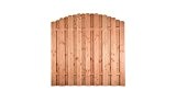Sichtschutz-Zaun / Holz-Zaun aus Douglasie im Maß 180 cm breit und 165 / 180 cm Höhe im Bogenverlauf "Saale" aus ...