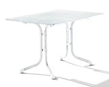 Sieger 1160-40 Boulevard-Tisch mit Puroplan-Platte 120 x 80 cm, Stahlrohrgestell weiß, Tischplatte Marmordekor weiß