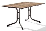 Sieger 1170-75 Boulevard-Tisch mit Puroplan-Platte 140 x 90 cm, Stahlrohrgestell marone, Tischplatte Holzstruktur Fichte