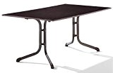 Sieger 1180-70 Boulevard-Tisch mit Puroplan-Platte 165 x 95 cm, Stahlrohrgestell marone, Tischplatte Schieferdekor mocca