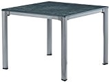 Sieger 1740-51 KT Exclusiv-Tisch mit Puroplan-Platte, 95 x 95 cm, Gestell Aluminium graphit, Tischplatte Beton dunkel