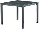 Sieger 1740-56 KT Exclusiv-Tisch mit Puroplan-Platte, 95 x 95 cm, Gestell Aluminium eisengrau, Tischplatte Beton dunkel