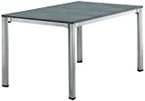 Sieger 1770-52 KT Exclusiv-Tisch mit Puroplan-Platte, 140 x 90 cm, Gestell Aluminium graphit, Tischplatte Basaltino grau