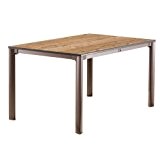 Sieger 1770-75 Exclusiv-Tisch mit Puroplan-Platte, 140 x 90 cm, Gestell Aluminium marone, Tischplatte Holzstruktur Fichte