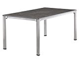 Sieger 1780-51 KT Exclusiv-Tisch mit Puroplan-Platte, 165 x 95 cm, Gestell Aluminium graphit, Tischplatte Beton dunkel