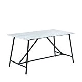 Simo Tisch 140 x 80 cm - weiß/schwarz