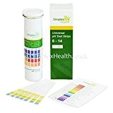 Simplex Health Wasser pH Teststreifen von 0 - 14 (150 Stück) Säure Basen Teststreifen