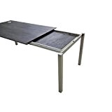 SIT Mobilia Auszugtisch Manhattan Edelstahl Tischplatte HPL dark grey 210/270x95