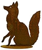 Sitzender Fuchs auf Platte 60 cm