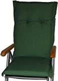 Sitzkissen in dunkelgrün für Stühle mit hoher Rückenlehne Querstreifen Struktur