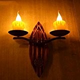 SLitteR Lighting Amerikanisches Land geleitet Wand Candle Light Cafe kreative retro Bambuswohnzimmerwand Lampe Restaurant Gang