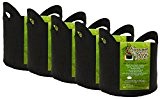 Smart Pot Soft-Sided Fabric Garden Plant Container Aeration Planter Pots with Cut Handles, 5 gallon, 5 Pack, Black