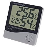 Smartfox Digitale LCD Uhr mit Temperatur- (Thermometer) Luftfeuchtigkeitsmesser (Hygrometer) und Alarmfunktion Wecker