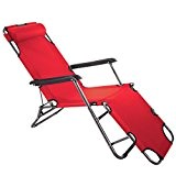 Smartfox Sonnenliege Gartenliege Strandliege 3 Sitz-/Liegepositionen 178 cm Rot
