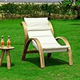SoBuy® Loungestuhl,1-Sitzer,Gartenstuhl, Lounge Sessel,Relaxstuhl,aus Pappel, OGS24-K-W