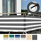 Sol Royal® Balkon-Sichtschutz SolVision 300x90cm - witterungsbeständige Balkon-Umspannung Windschutz in Grau-Weiß