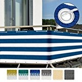 Sol Royal® Balkon-Sichtschutz SolVision 500x90cm - witterungsbeständige Balkon-Umspannung Windschutz in Blau-Weiß