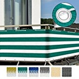 Sol Royal® Balkon-Sichtschutz SolVision 500x90cm - witterungsbeständige Balkon-Umspannung Windschutz in Grün-Weiß