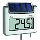 Solar Gartenthermometer digital Aluminium wetterbeständig ca. 117 cm
