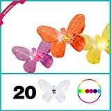 Solar Lichterkette, Schmetterling, wechselnde Farben, 20 LEDs Butterfly