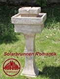 Solarbrunnen Romantik Solarspringbrunnen Garten Brunnen Komplettset für Garten und Terrasse Tag und Nacht !!! Video ansehen !!!