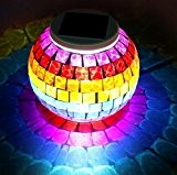 [Solarleuchten] Safebao Mosaik LED Nachtlicht Magic Sonnenschein Kristall Glaskugel Farbe Wechselndene Schöne Lampen, Bunte Tischlampe für Schlafzimmer Party Außen / ...