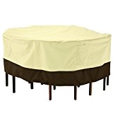 SOLEDI Veranda Terrasse Tisch & Stuhl Abdeckung für runden Gartentisch Gartemöbel Staubschutz Regenschutz UV Schutz PVC Innenbeschichtung 240cm * 60cm(Durchmesser*Höhe)