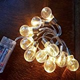SOLMORE LED Lichterkette warmweiß Birne Gluehbirne Globe String Licht Sternenlicht für Garten, Haushalt, Hochzeit, Weihnachtsfeier, Weihnachten, Batteriebetrieben