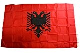 Sonia Originelli Fahne Flagge Albanien Albania 90 x 150cm rot schwarz Fussball EM Party FLAG3-Albanien