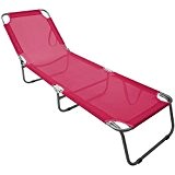 Sonnenliege verstellbare Rückenlehne klappbar Gartenliege Klappliege Strandliege Badeliege Campingliege Campingmöbel - Pink