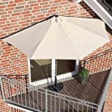 Sonnenschirm halbrund rechteckig für Balkone oder Terrassen Polyester/Metall ca. 270 cm breit beige